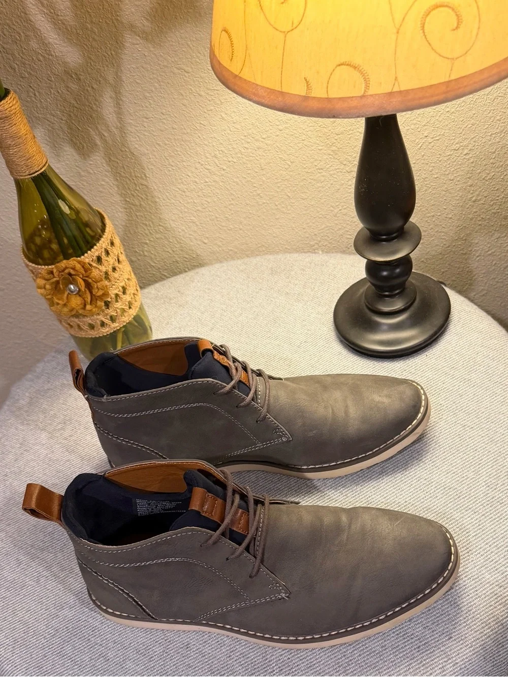 Sonoma Gray Suede Chukka Boots with Tan Accents